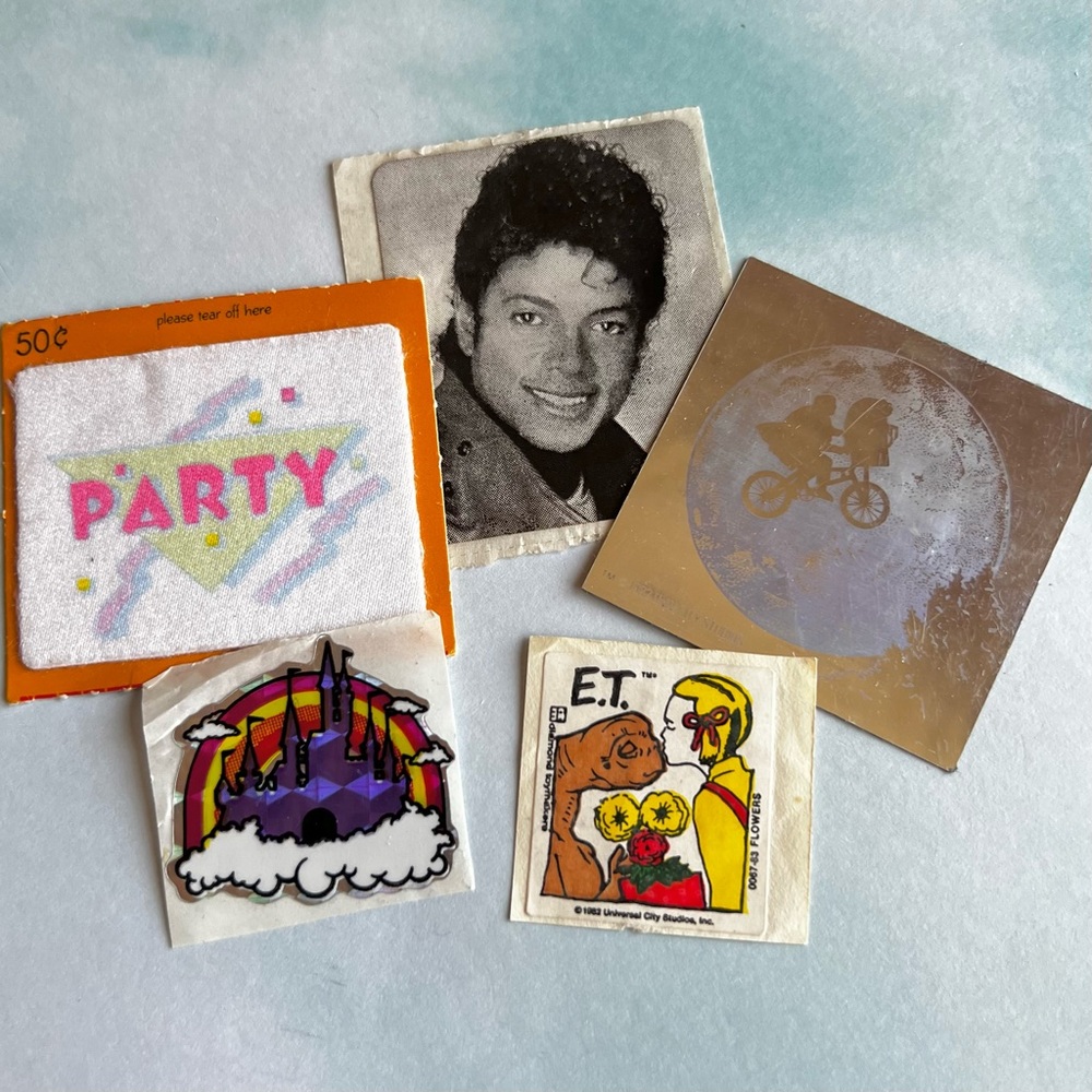 Rare Vintage 80s Stickers E.T. Scratch n’ Sniff, E.T. Hologram, Party Iron-on